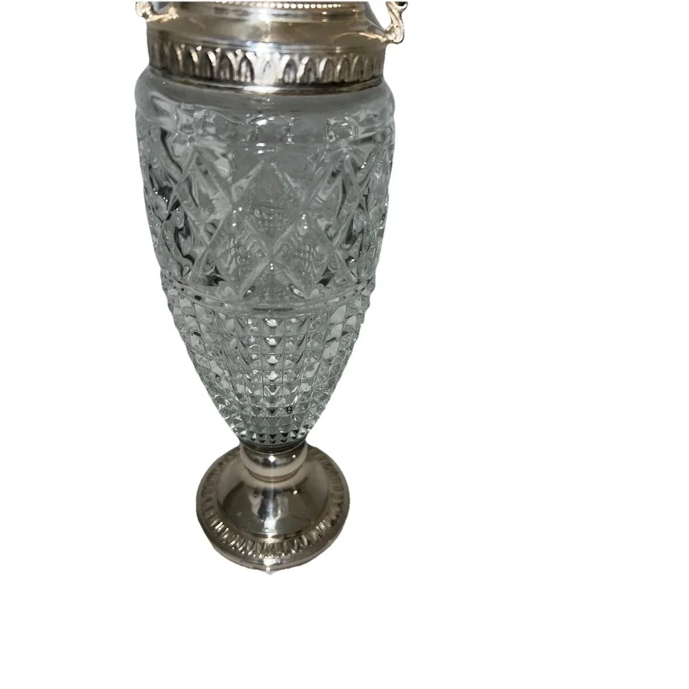 (…6)Vintage Hallmarked Silverplated & Glass 1940's Italian Figural Vase